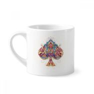 Dıythinker 170 ml Beyaz Kürek Oyun Kartları Geometrik Desenli Mini Kahve Seramik Kupa