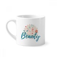 Dıythinker 170 ml Beyaz Kuş Çiçekleri Bitki Boyası Mini Kahve Seramik Kupa