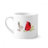 Dıythinker 170 ml Beyaz Kuş Hayvan Magpie Kırmızı Mini Kahve Seramik Kupa