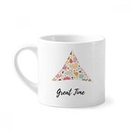Dıythinker 170 ml Beyaz Kuş Yaprakları Çiçek Bitki Boyası Mini Kahve Seramik Kupa