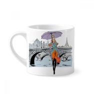 Dıythinker 170 ml Beyaz Lady River Bridge Fransa Mark Mini Kahve Seramik Kupa
