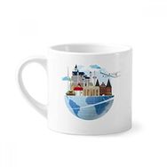 Dıythinker 170 ml Beyaz Landmark Journey Germany Uçak Mini Kahve Seramik Kupa