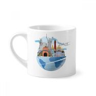Dıythinker 170 ml Beyaz Landmark Seyahat Seyahat Ukrayna Ukrayna Uçakta Mini Kahve Seramik Kupa