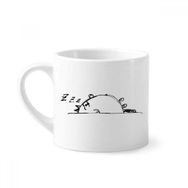 Dıythinker 170 ml Beyaz Lazy Cat Lying Line Mini Kahve Seramik Kupa