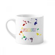 Dıythinker 170 ml Beyaz LGBT Gökkuşağı Bayrağı Aile Mini Kahve Seramik Kupa