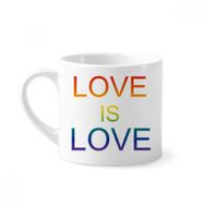 Dıythinker 170 ml Beyaz LGBT Gökkuşağı Bayrağı Aşk Mini Kahve Seramik Kupa
