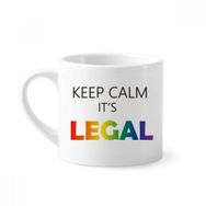 Dıythinker 170 ml Beyaz LGBT Gökkuşağı Bayrağı Keep Calm Mini Kahve Seramik Kupa