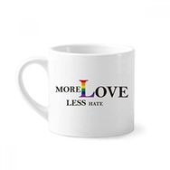 Dıythinker 170 ml Beyaz LGBT Gökkuşağı Bayrağı More Love Less Hate Mini Kahve Seramik Kupa