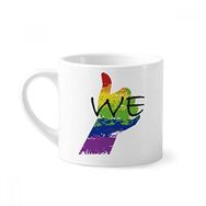 Dıythinker 170 ml Beyaz LGBT Gökkuşağı Bayrağı We Mini Kahve Seramik Kupa