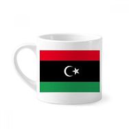 Dıythinker 170 ml Beyaz Libya Ulusal Bayrağı Afrika Ülke Mini Kahve Seramik Kupa
