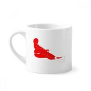 Dıythinker 170 ml Beyaz Lie Down Kırmızı Güzel Kadın Mini Kahve Seramik Kupa