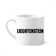 Dıythinker 170 ml Beyaz Liechtenstein Ülke Adı Siyah Mini Kahve Seramik Kupa