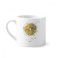 Dıythinker 170 ml Beyaz Limon Meyvesi Suluboya İllüstrasyon Desenli Mini Kahve Seramik Kupa
