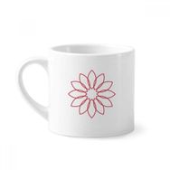 Dıythinker 170 ml Beyaz Line Lotus Çiçeği Bitki Çiçek Mini Kahve Seramik Kupa