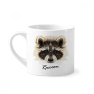 Dıythinker 170 ml Beyaz Little Mischievous Kahverengi Rakun Hayvan Mini Kahve Seramik Kupa