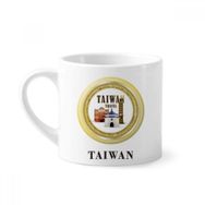 Dıythinker 170 ml Beyaz Logosu Tayvan Gezi İnşaat Mini Kahve Seramik Kupa