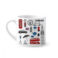 Dıythinker 170 ml Beyaz London Big Ben Kabini Yağmur Posta Kutusu Mini Kahve Seramik Kupa
