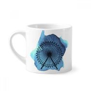 Dıythinker 170 ml Beyaz London Eye Dönme Dolap İngiltere İngiltere Mini Kahve Seramik Kupa