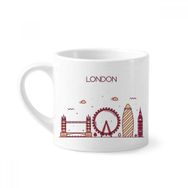 Dıythinker 170 ml Beyaz Londra İngiltere Düz Simge Desenli Mini Kahve Seramik Kupa