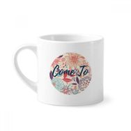 Dıythinker 170 ml Beyaz Lotus Çiçek Bitki Boyası Mini Kahve Seramik Kupa