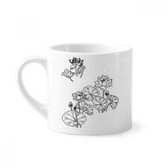 Dıythinker 170 ml Beyaz Lotus Yaprağı Lotus Çiçeği Nehir Çiçek Bitki Mini Kahve Seramik Kupa