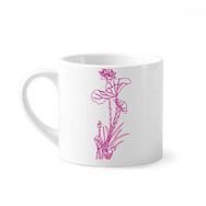 Dıythinker 170 ml Beyaz Lotus Yaprağı Lotus Çiçeği Saz Çiçek Bitki Mini Kahve Seramik Kupa
