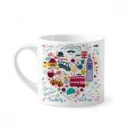 Dıythinker 170 ml Beyaz Love Heart Big Ben Otobüs Birleşik Krallık Simgesi Bayrak Mini Kahve Seramik Kupa