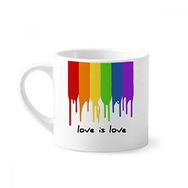 Dıythinker 170 ml Beyaz Love is Love LGBT Gökkuşağı Renkli Mini Kahve Seramik Kupa
