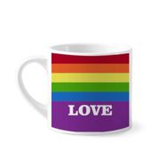 Dıythinker 170 ml Beyaz Love LGBT Gökkuşağı Homo Mini Kahve Seramik Kupa