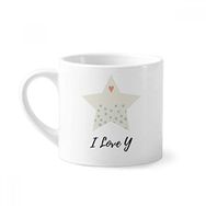 Dıythinker 170 ml Beyaz Love Soyut Bitkiler Sanat Desenli Mini Kahve Seramik Kupa