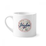 Dıythinker 170 ml Beyaz Loves Çiçek Bitki Boyası Mini Kahve Seramik Kupa