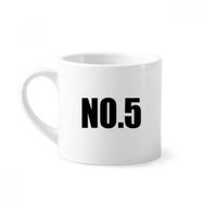 Dıythinker 170 ml Beyaz Lucky No.5 Numara Adı Mini Kahve Seramik Kupa