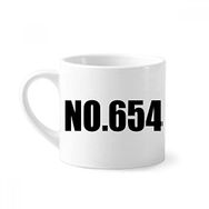 Dıythinker 170 ml Beyaz Lucky No.654 Numara İsim Mini Kahve Seramik Kupa