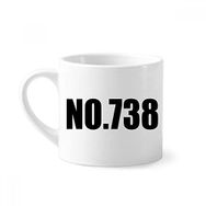 Dıythinker 170 ml Beyaz Lucky No.738 Numara Adı Mini Kahve Seramik Kupa