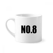Dıythinker 170 ml Beyaz Lucky No.8 Numara Adı Mini Kahve Seramik Kupa