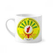 Dıythinker 170 ml Beyaz Madagaskar Afrika Ulusal Amblem Mini Kahve Seramik Kupa