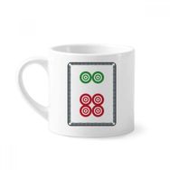 Dıythinker 170 ml Beyaz Mahjong Daire Noktalı 6 Fayans Desenli Mini Kahve Seramik Kupa