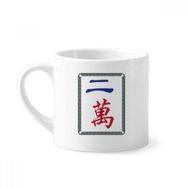 Dıythinker 170 ml Beyaz Mahjong Milyon 2 Fayans Desenli Mini Kahve Seramik Kupa