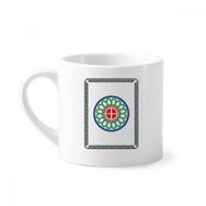 Dıythinker 170 ml Beyaz Mahjong Yuvarlak Noktalı 1 Fayans Desenli Mini Kahve Seramik Kupa