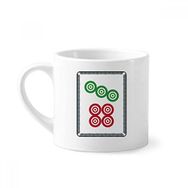 Dıythinker 170 ml Beyaz Mahjong Yuvarlak Noktalı 7 Fayans Desenli Mini Kahve Seramik Kupa