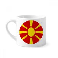 Dıythinker 170 ml Beyaz Makedonya Avrupa Ulusal Amblem Mini Kahve Seramik Kupa