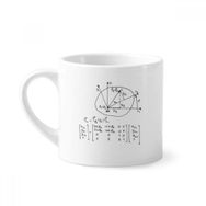 Dıythinker 170 ml Beyaz Matematik Kowledge Yuvarlak Mini Kahve Seramik Kupa