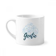 Dıythinker 170 ml Beyaz Mavi Çiçek Bitki Boyası Mini Kahve Seramik Kupa
