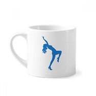 Dıythinker 170 ml Beyaz Mavi Danslar Dolgun Kız Mini Kahve Seramik Kupa