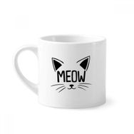 Dıythinker 170 ml Beyaz Meow Cat Head Alıntı DIY Tasarım Mini Kahve Seramik Kupa