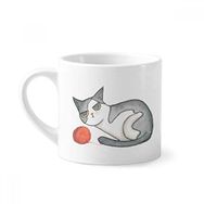 Dıythinker 170 ml Beyaz Miaoji Boyama Suluboya Kukla Kedi Mini Kahve Seramik Kupa
