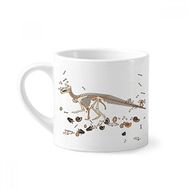 Dıythinker 170 ml Beyaz Minyatür Dinozor Kemikli Mini Kahve Seramik Kupa