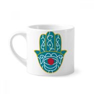 Dıythinker 170 ml Beyaz Mısır Desenli El Kırmızı Göz Sanatı Desenli Mini Kahve Seramik Kupa