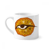 Dıythinker 170 ml Beyaz Mısır Gözü Totem Soyut Desenli Mini Kahve Seramik Kupa