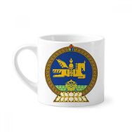 Dıythinker 170 ml Beyaz Moğolistan Ulusal Amblem Mini Kahve Seramik Kupa
